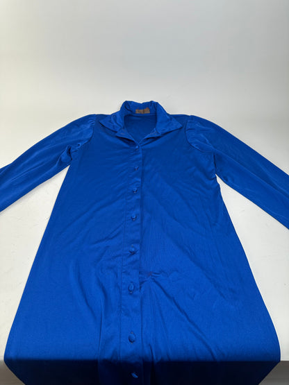 Vintage Yves Saint Laurent Bright Blue Dress c. 2000s XS