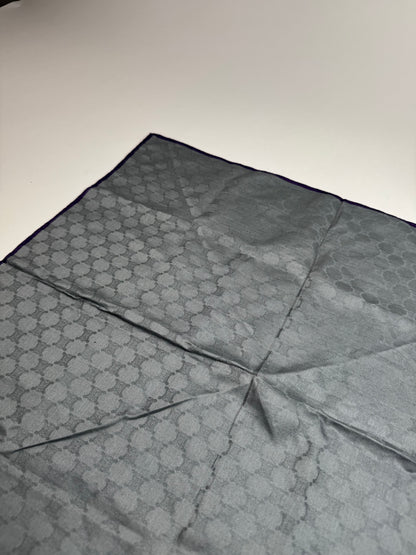 Vintage Celine Monogram Scarf Silver Blue