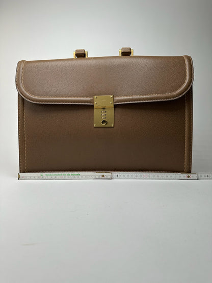Vintage gucci leather briefcase brown
