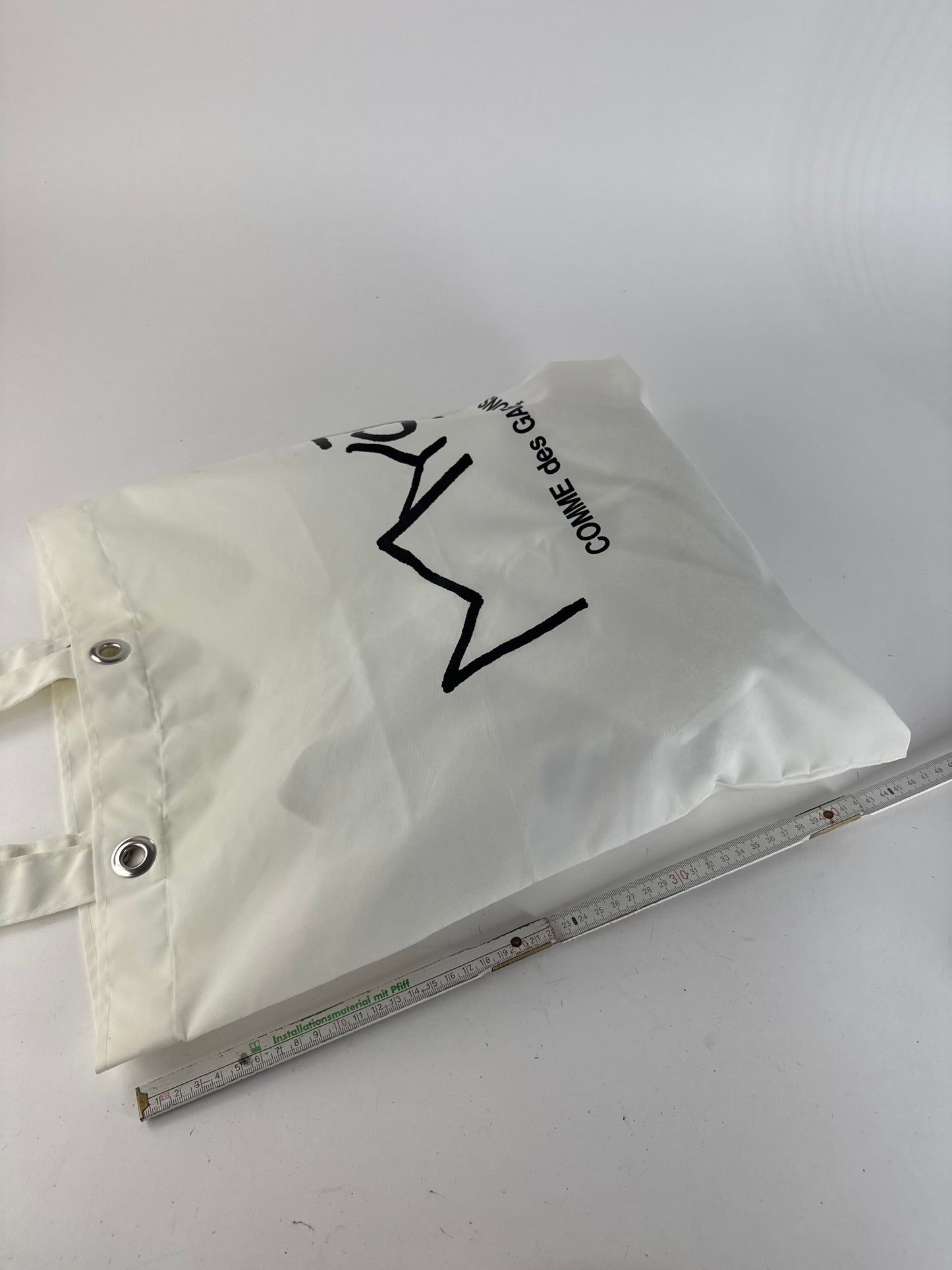 Sac cabas vintage Comme Des Garçons en polyester blanc noir