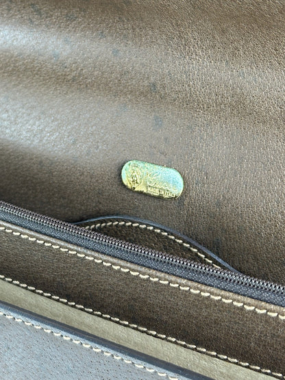 Vintage gucci leather briefcase brown