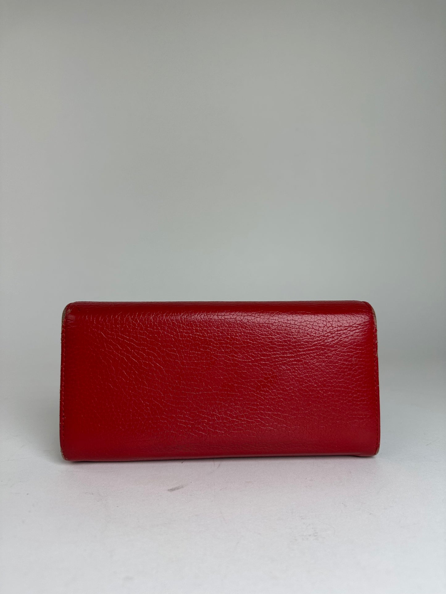 Vivienne Westwood Red Leather Wallet with Gold-Tone Orb Emblem