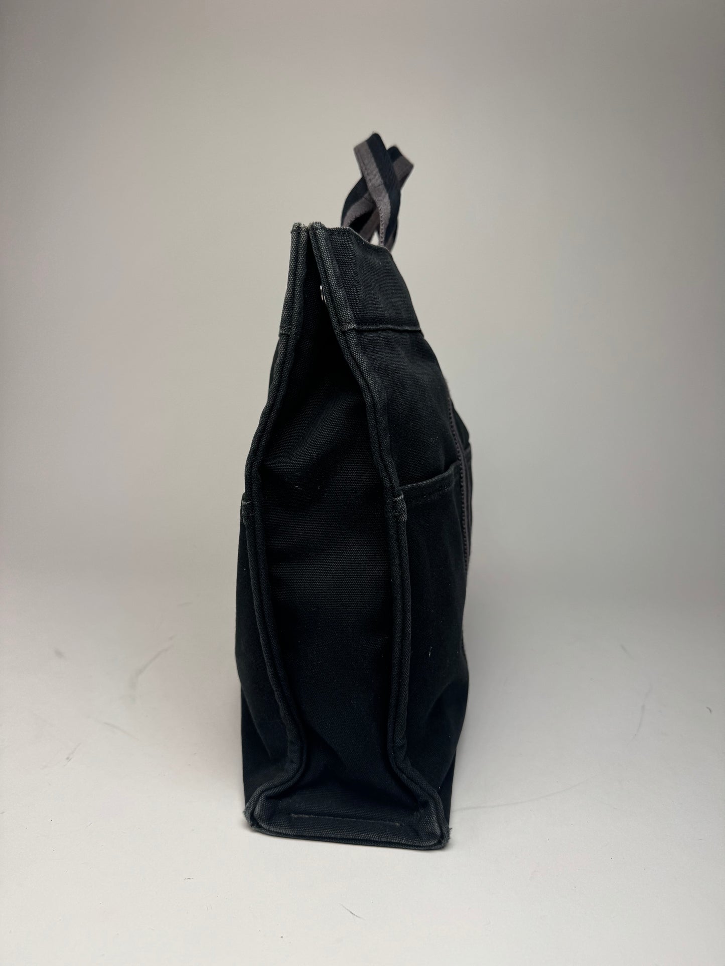 Vintage Hermes Canvas Tote Bag black