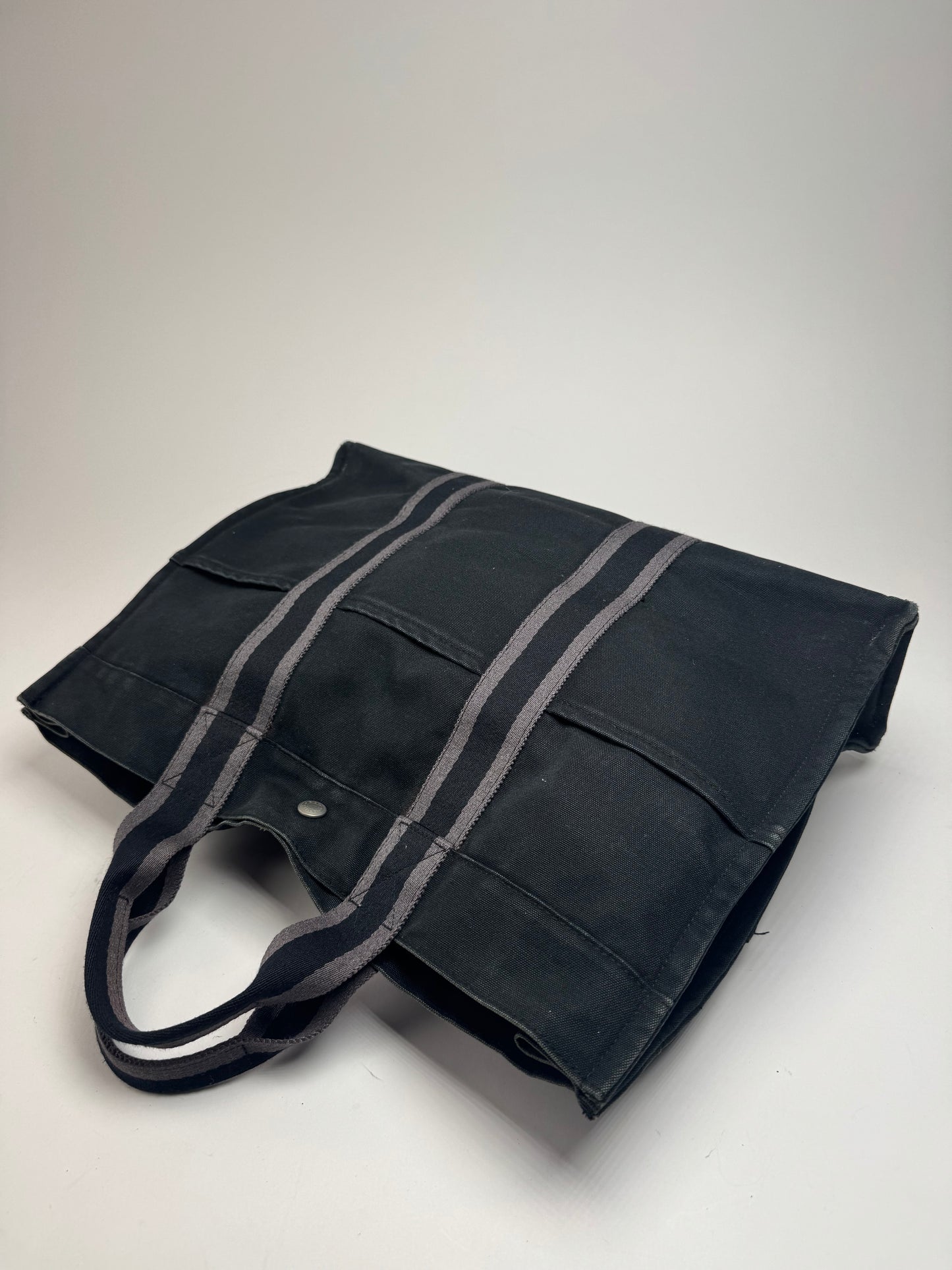 Vintage Hermes Canvas Tote Bag black