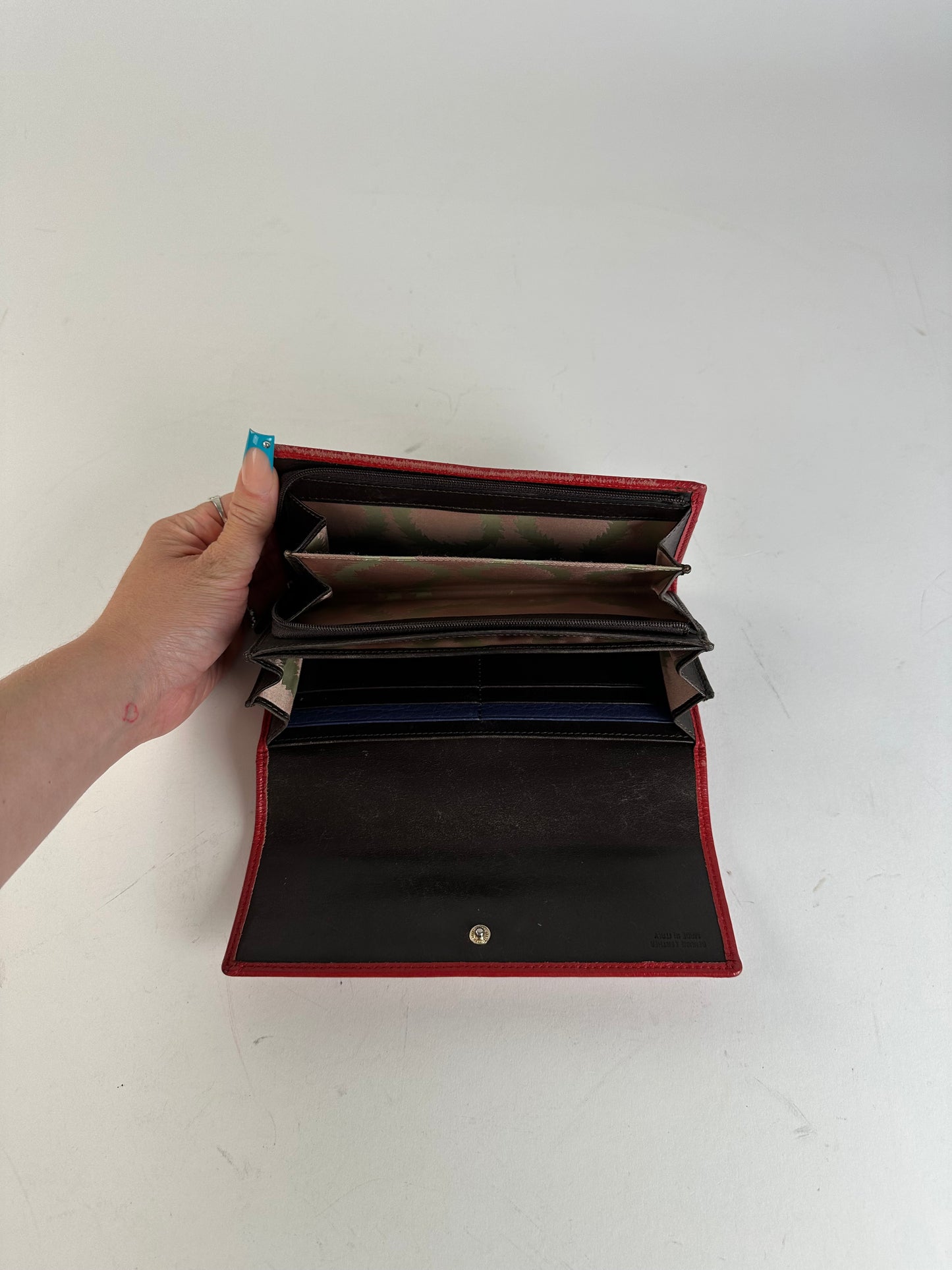 Vivienne Westwood Red Leather Wallet with Gold-Tone Orb Emblem