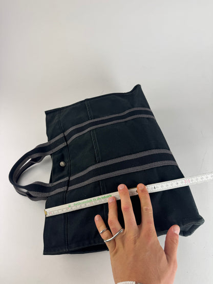 Vintage Hermes Canvas Tote Bag black