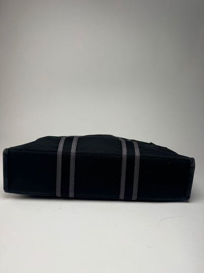 Vintage Hermes Canvas Tote Bag black