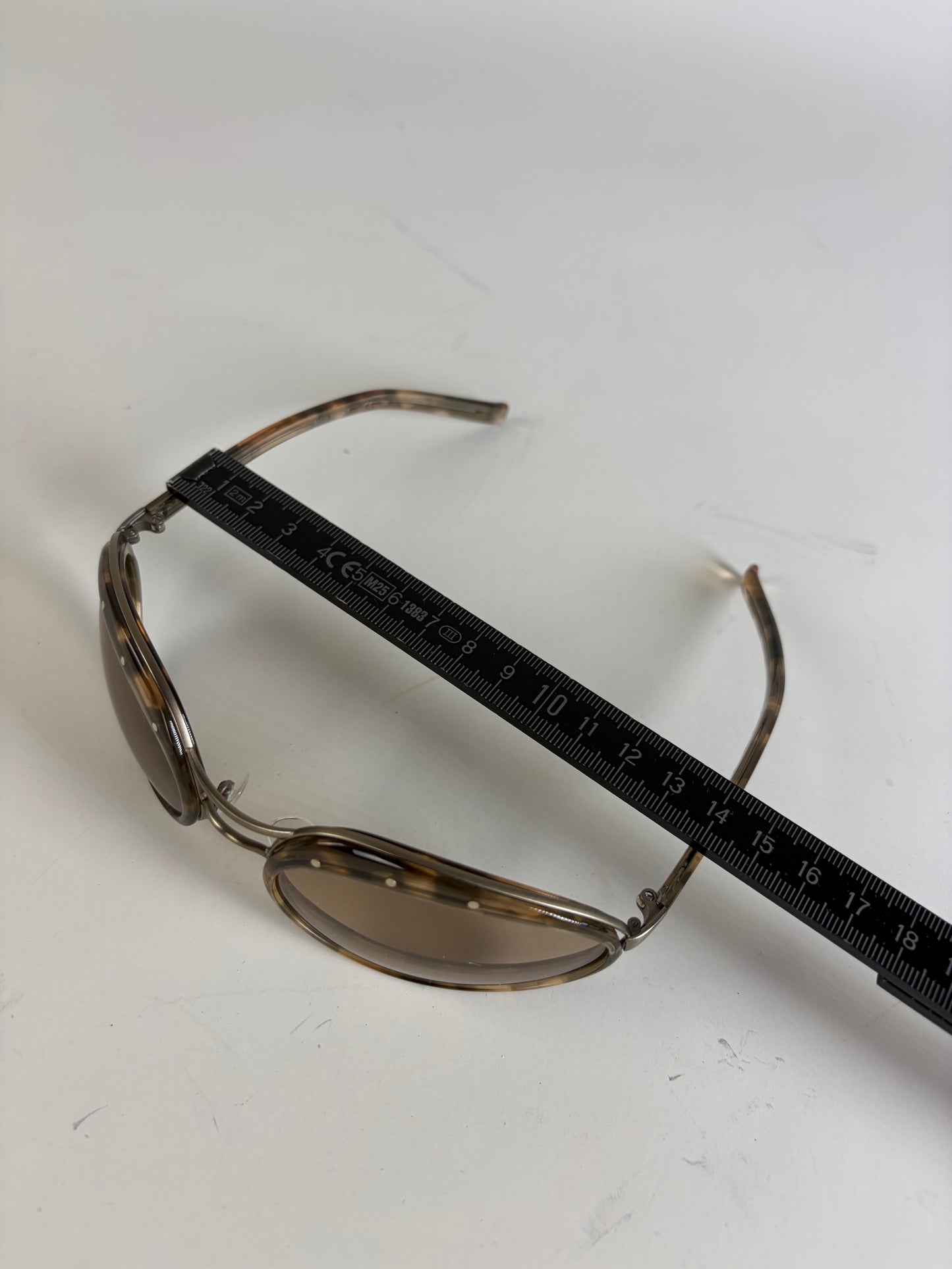 Vintage Bottega Veneta Acetate Sunglasses Brown Beige Gold
