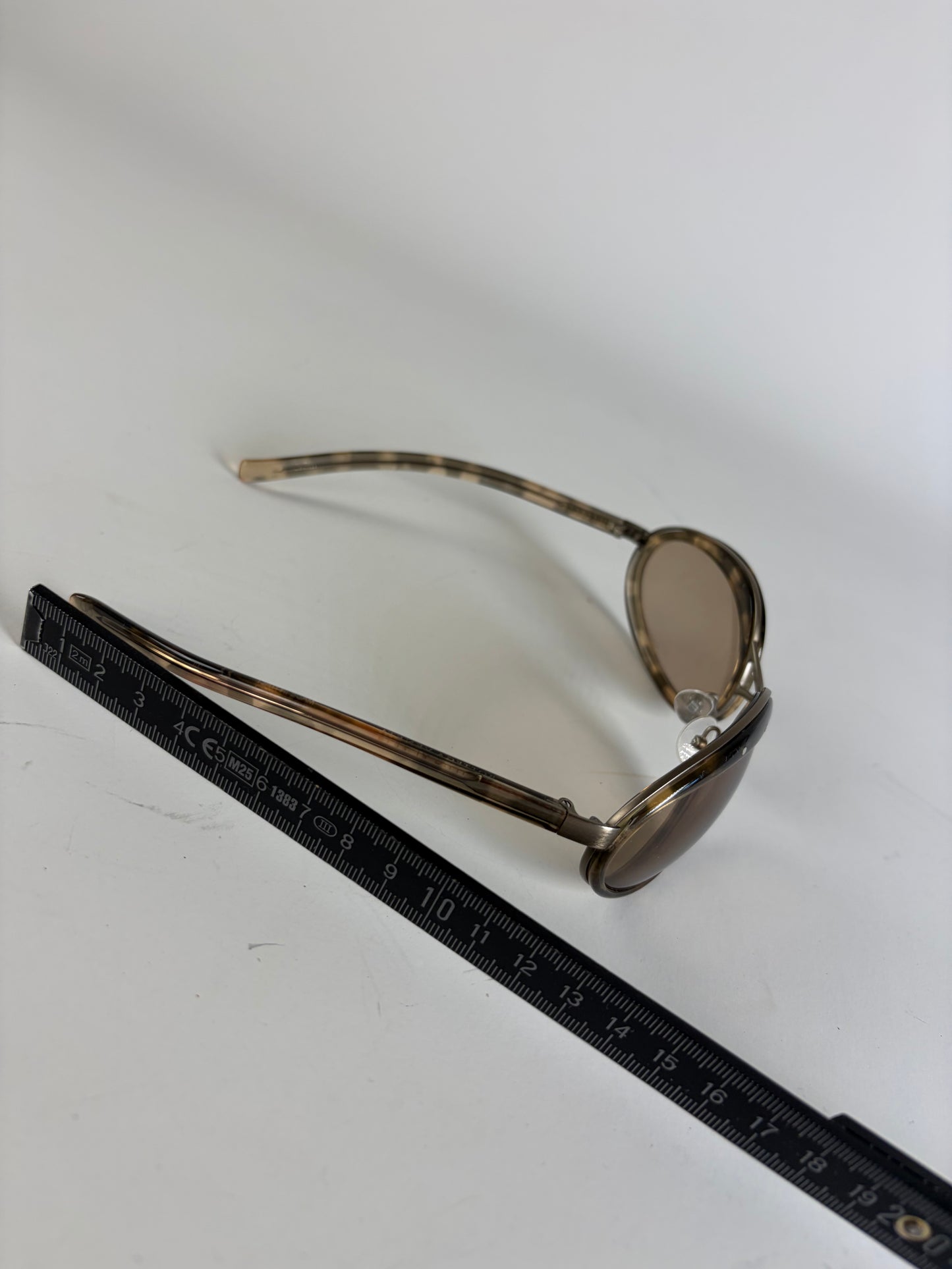 Vintage Bottega Veneta Acetate Sunglasses Brown Beige Gold