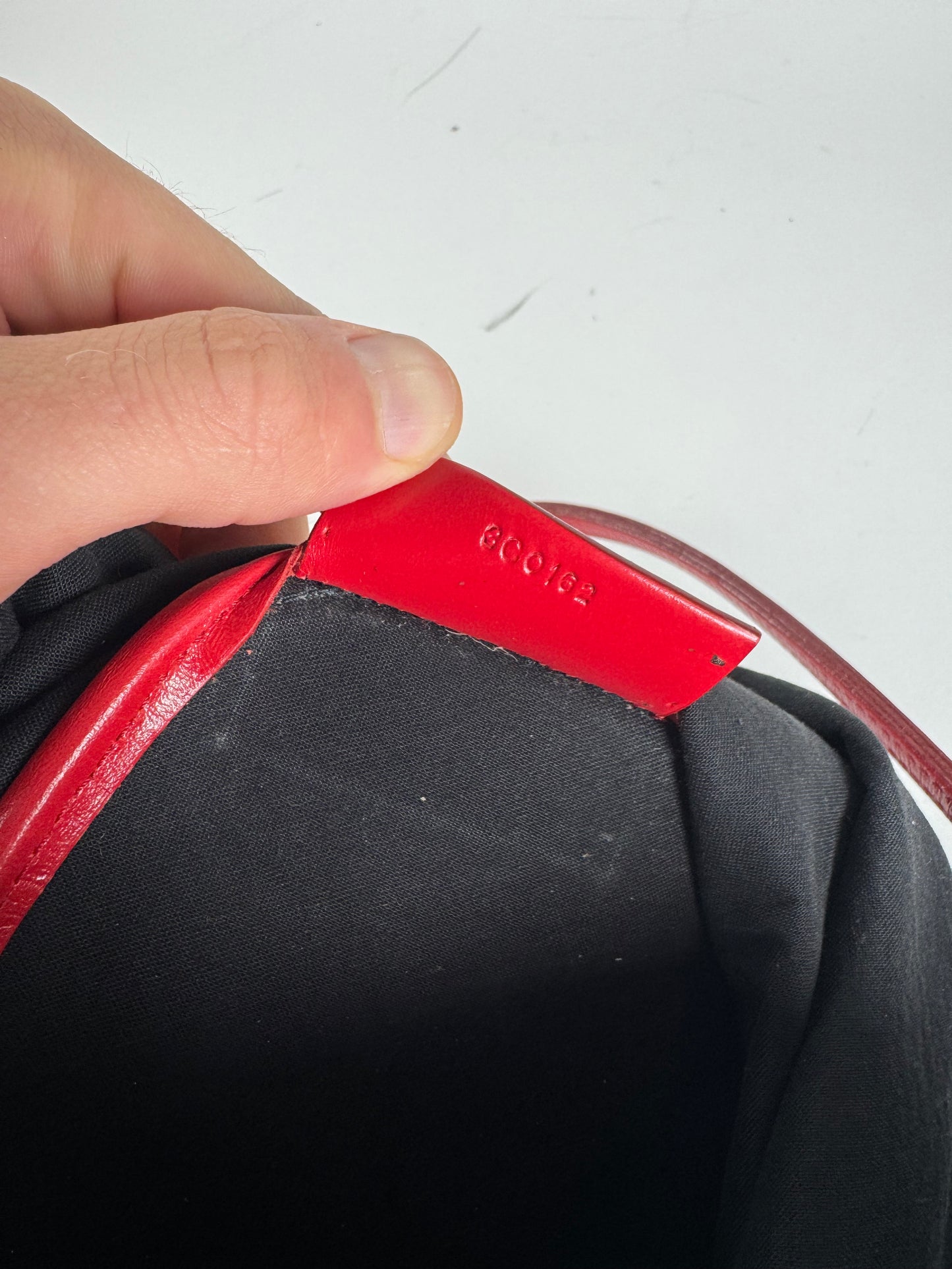 Vintage Givenchy Antigona Wool Patent Leather Tote Bag grey Red