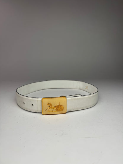 Vintage Celine Leather belt white