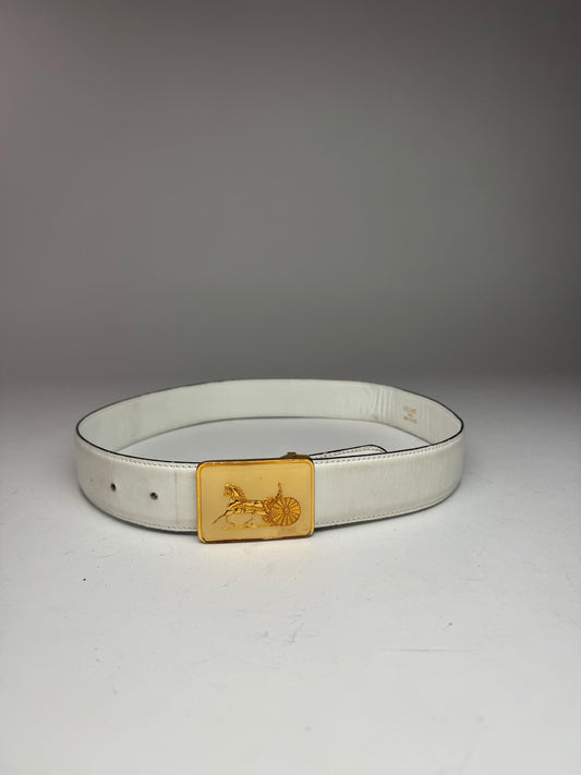 Vintage Celine Leather belt white