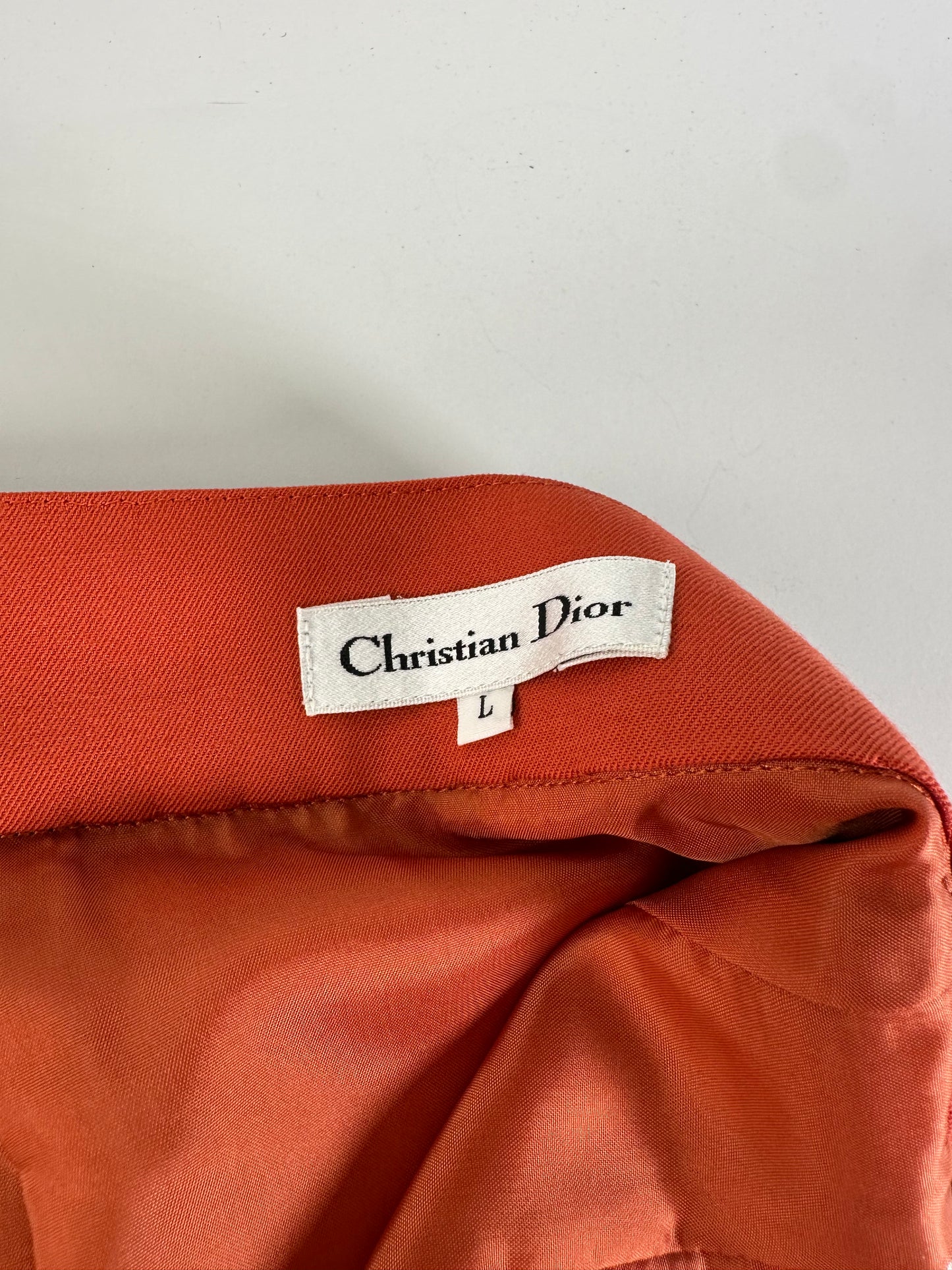 Vintage Dior Wool Skirt Rust L