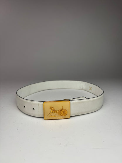 Vintage Celine Leather belt white
