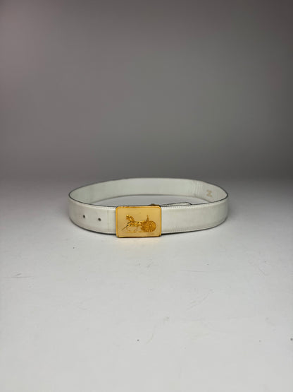 Vintage Celine Leather belt white