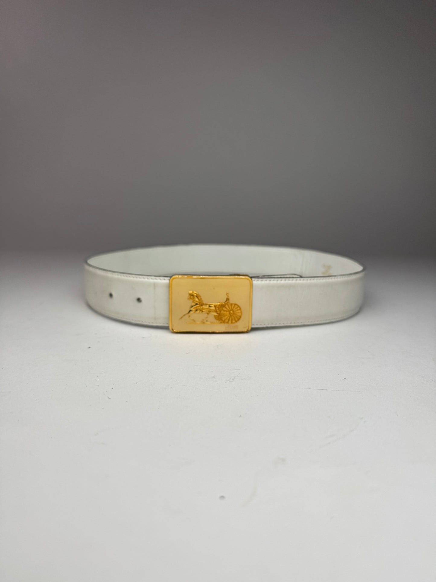 Vintage Celine Leather belt white