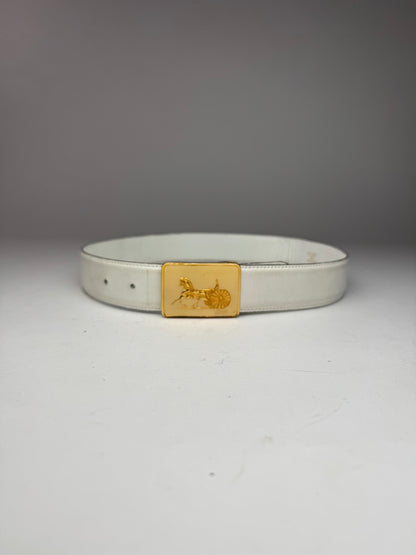 Vintage Celine Leather belt white