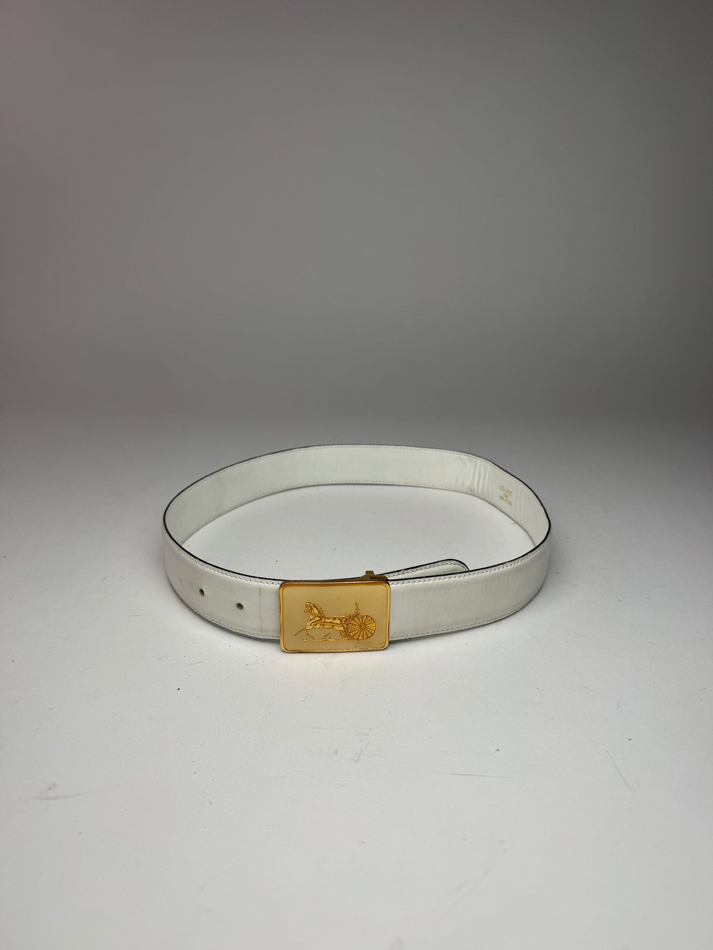 Vintage Celine Leather belt white