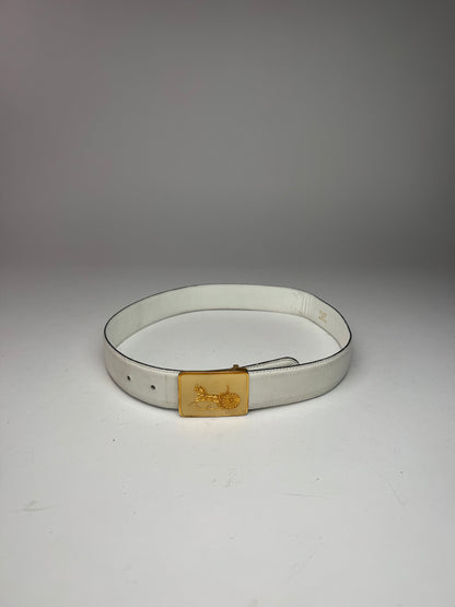 Vintage Celine Leather belt white