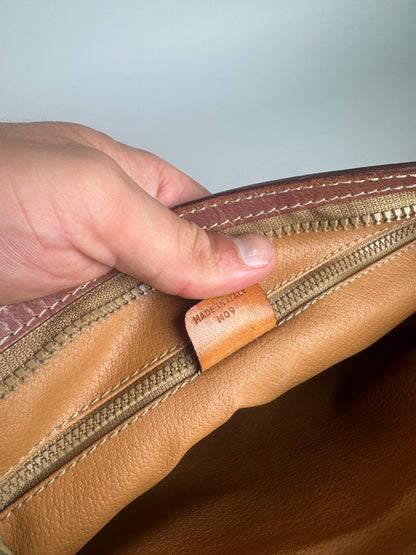 Pochette vintage en cuir monogramme Céline Paris marron