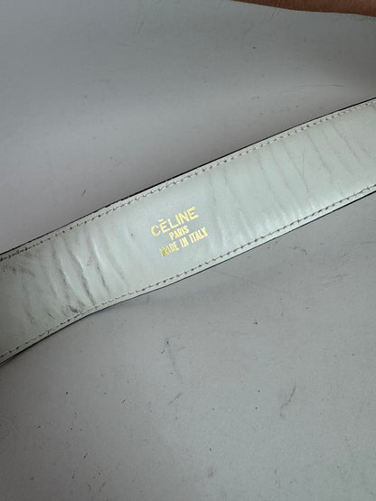Vintage Celine Leather belt white