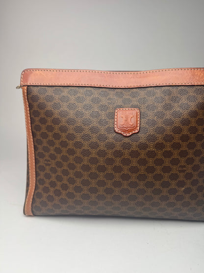 Pochette vintage en cuir monogramme Céline Paris marron