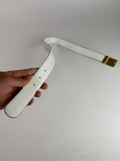 Vintage Celine Leather belt white