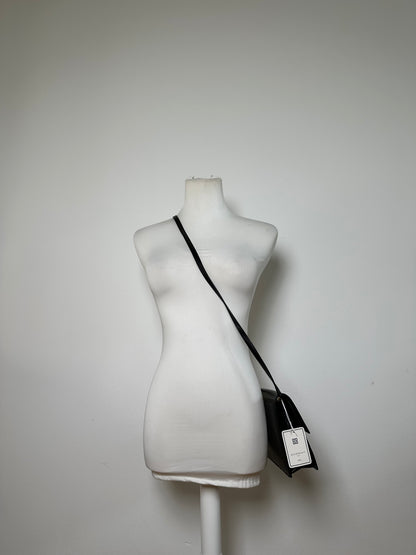 Vintage Givenchy 4G Logo Leather Flap Crossbody Bag Late 1980s Black