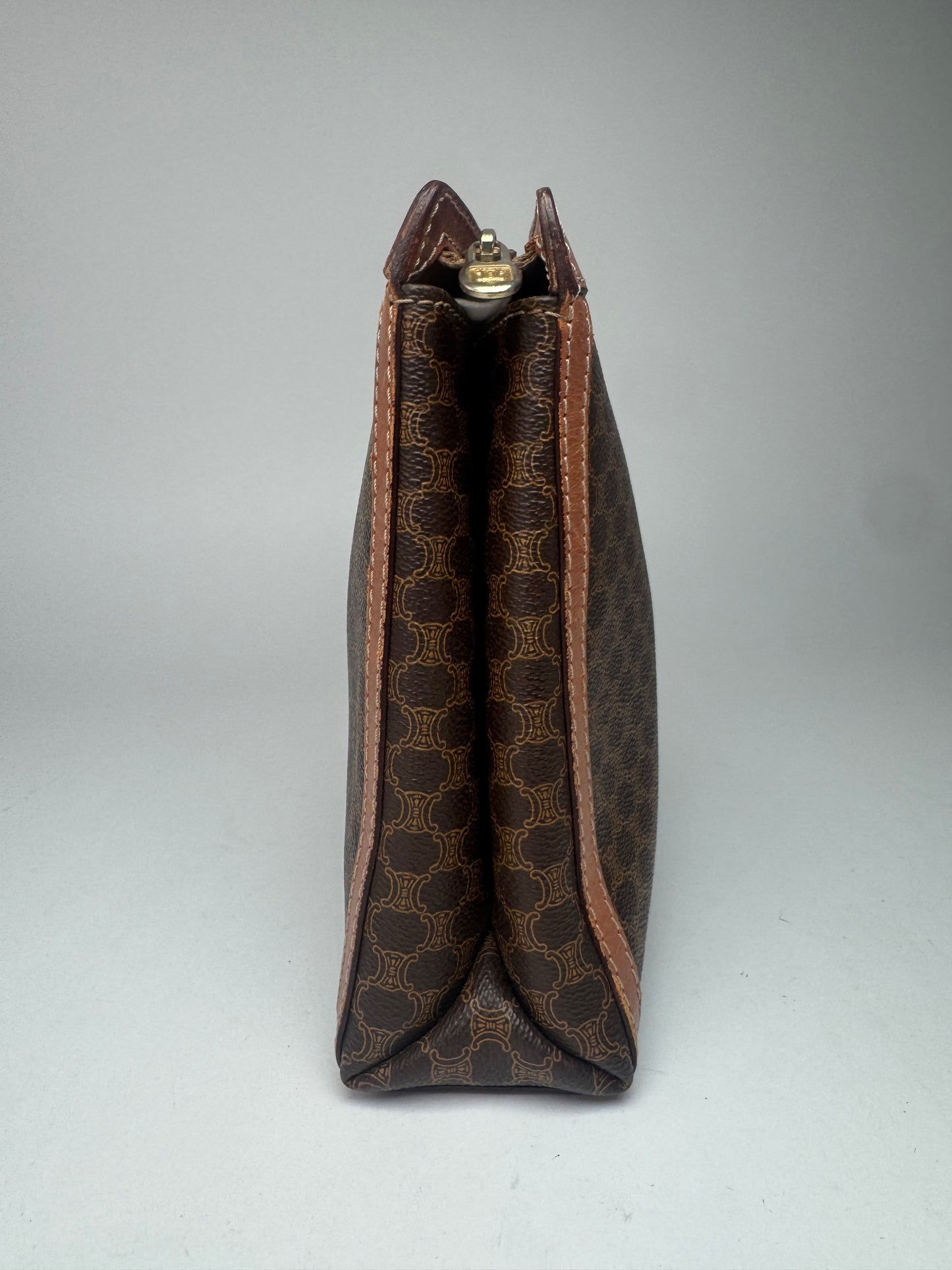 Pochette vintage en cuir monogramme Céline Paris marron