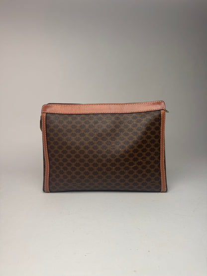 Pochette vintage en cuir monogramme Céline Paris marron