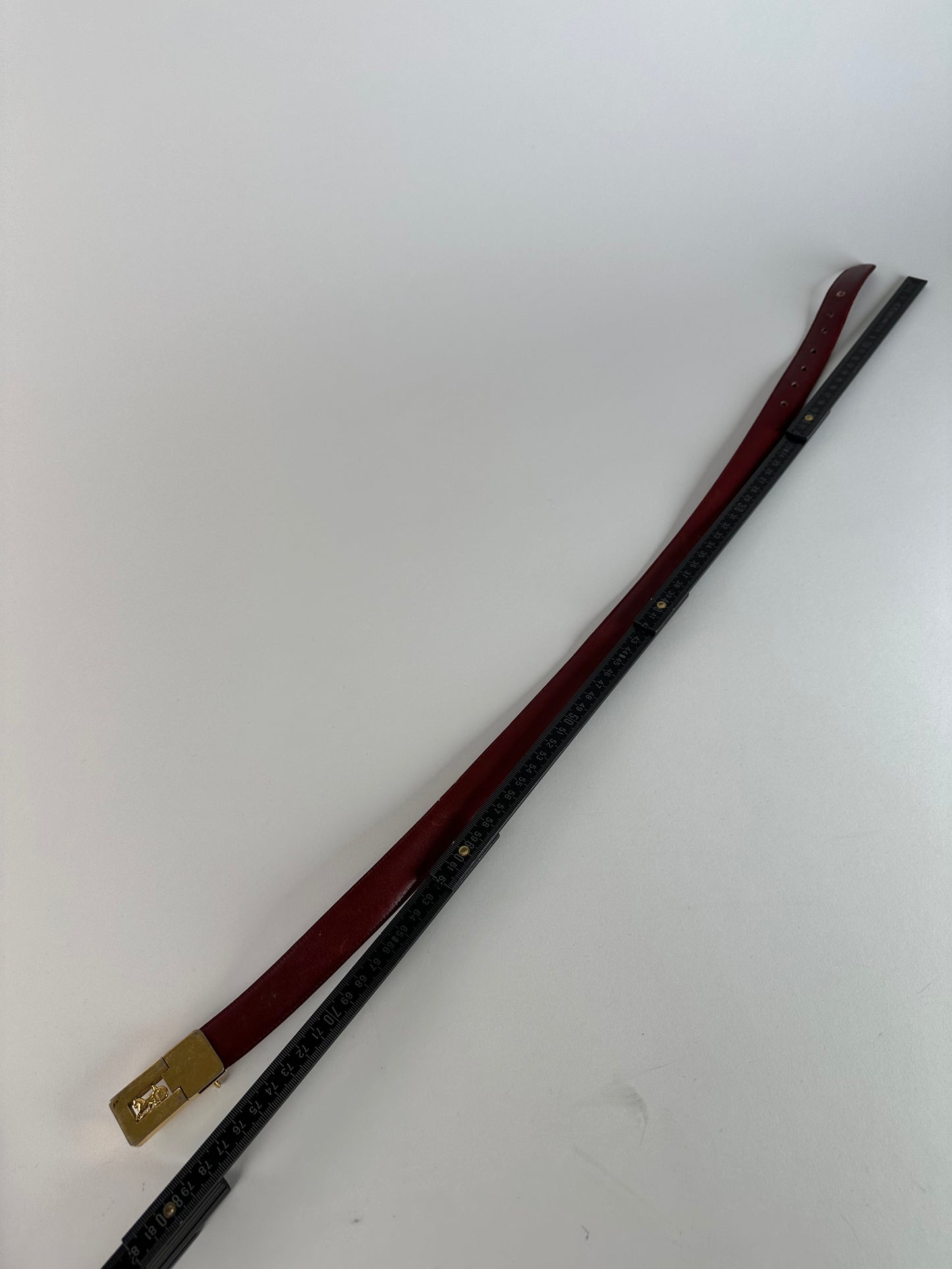 Vintage Celine Paris Leather Belt Burgundy