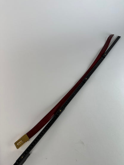 Vintage Celine Paris Leather Belt Burgundy