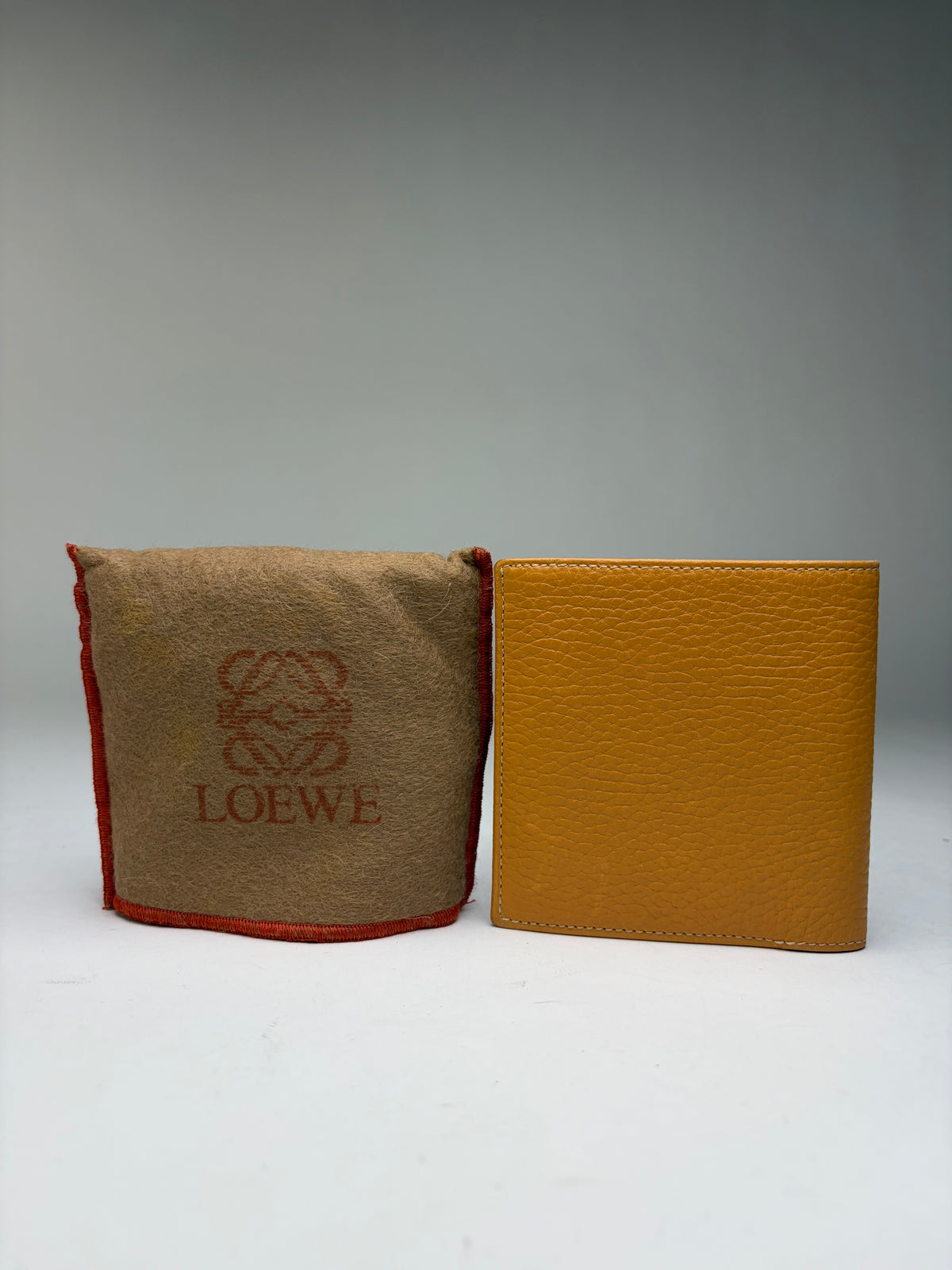 Vintage Loewe Textured Leather Bifold Wallet Late 1990s Yellow