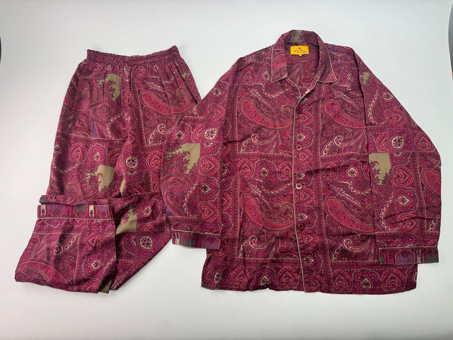 Vintage Etro Paisley Monogram Twin Set Purple L