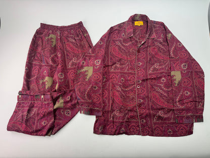 Vintage Etro Paisley Monogram Twin Set Purple L