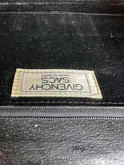 Vintage Givenchy 4G Logo Leather Flap Crossbody Bag Late 1980s Black