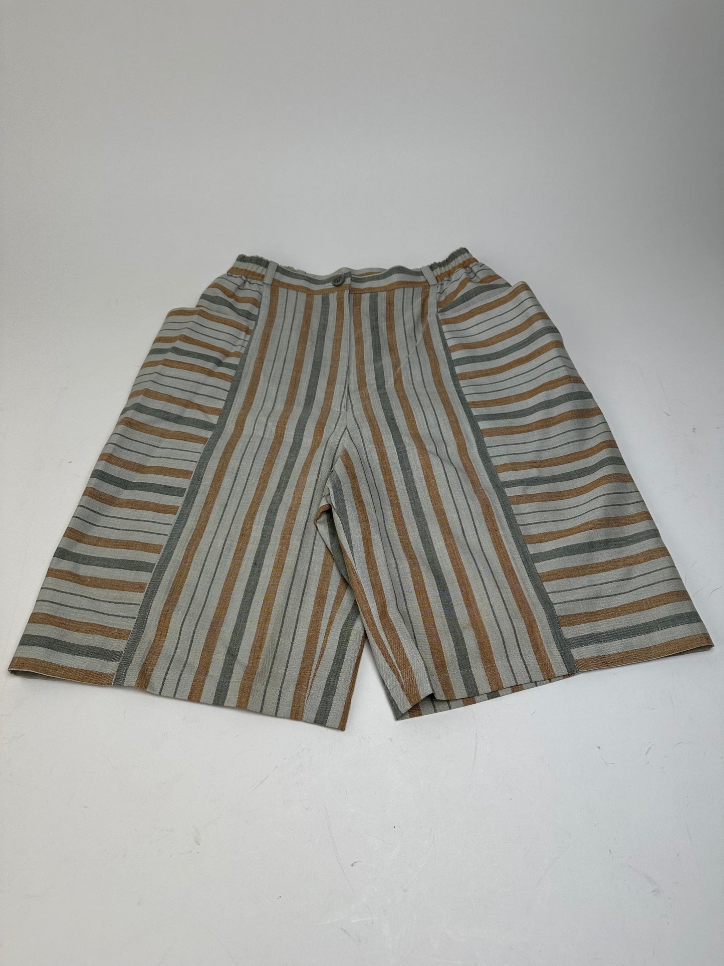 Dior Striped Cotton Blend Shorts Blue White