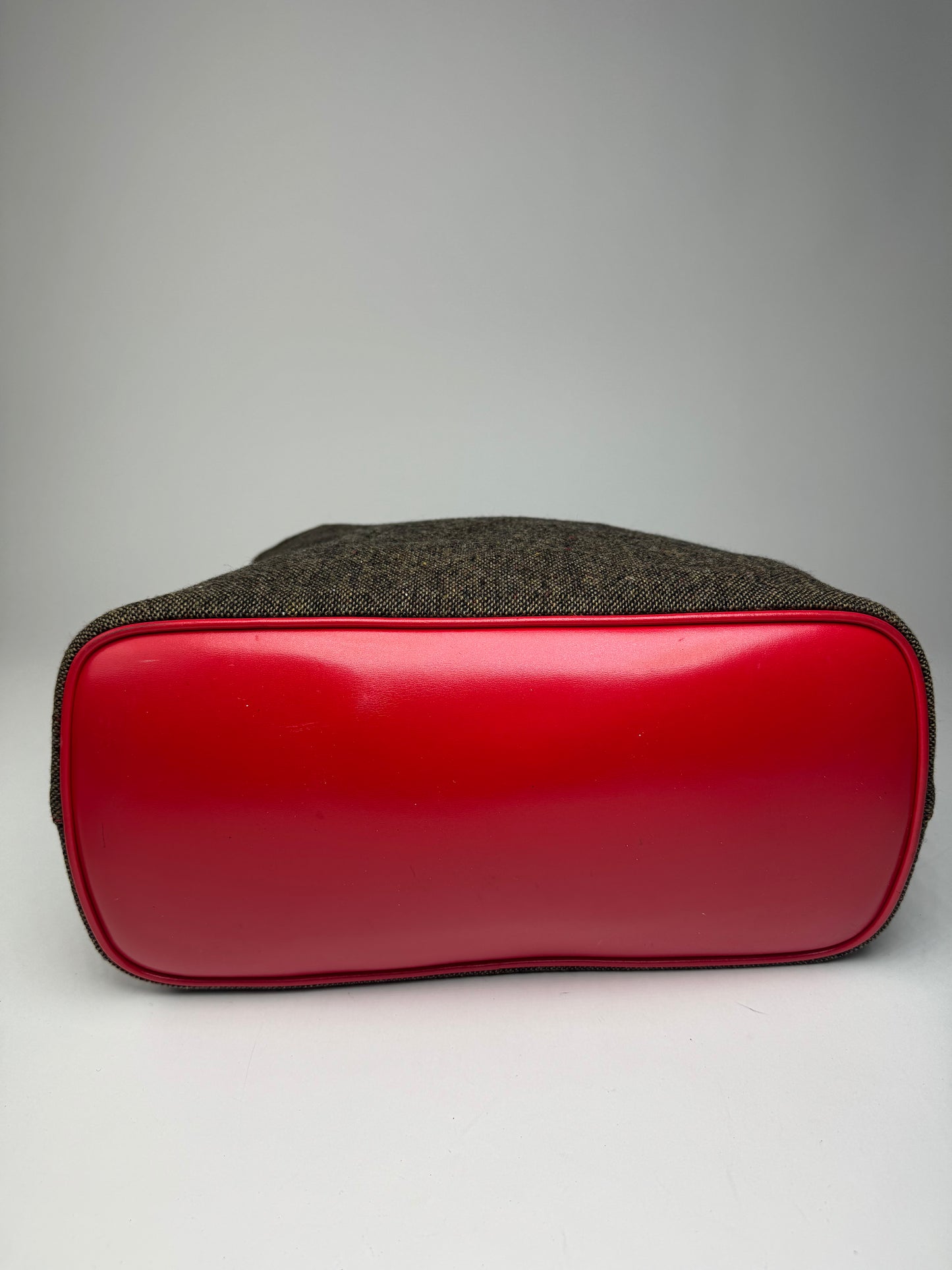 Vintage Givenchy Antigona Wool Patent Leather Tote Bag grey Red