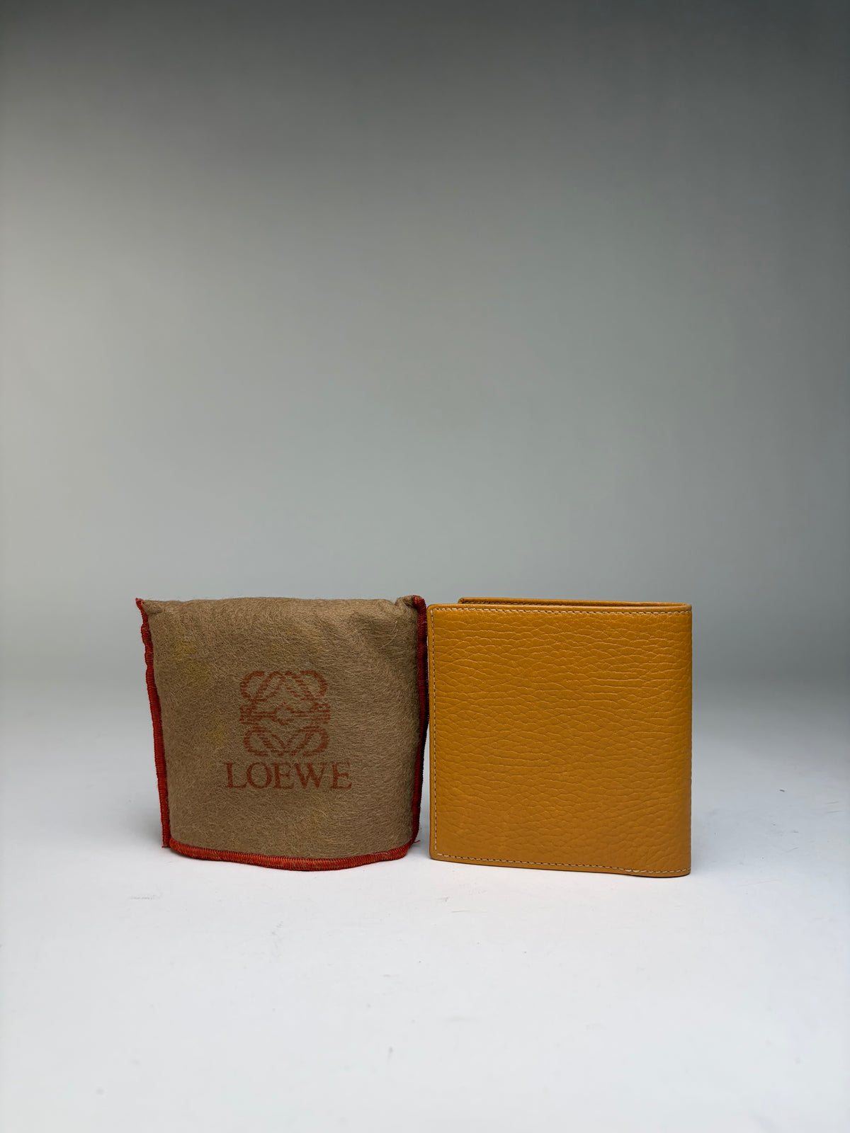 Vintage Loewe Textured Leather Bifold Wallet Late 1990s Yellow