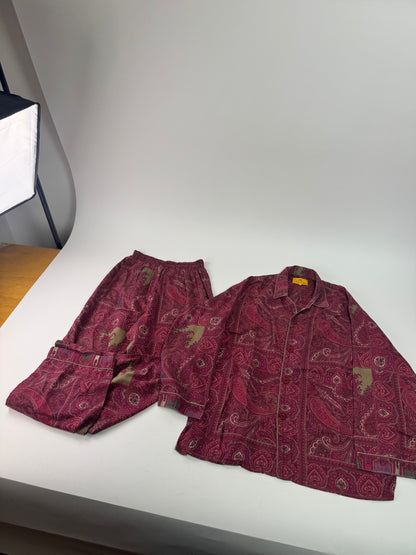 Vintage Etro Paisley Monogram Twin Set Purple L