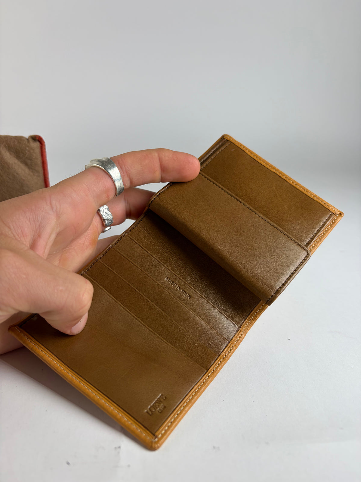 Vintage Loewe Textured Leather Bifold Wallet Late 1990s Yellow