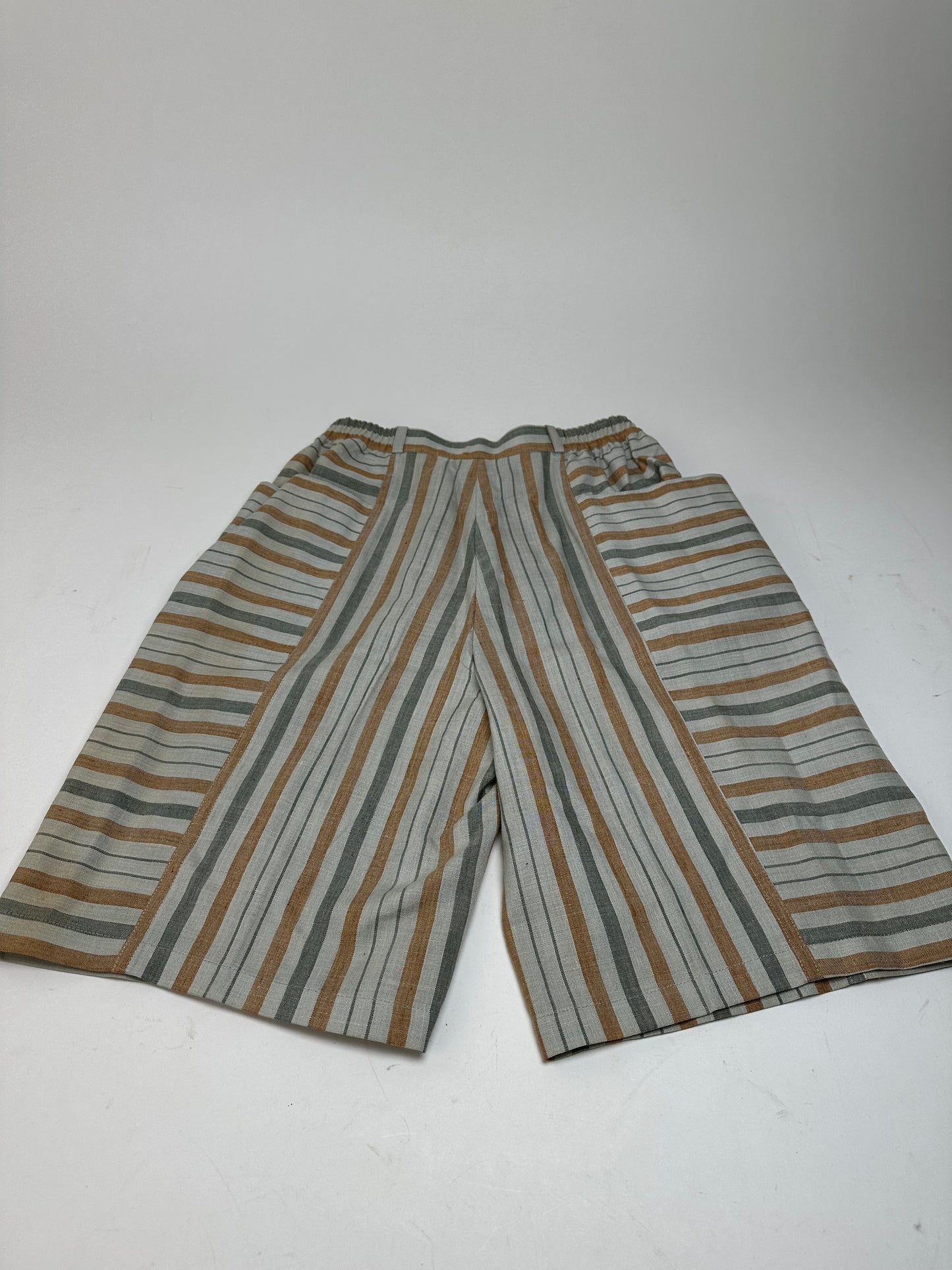 Dior Striped Cotton Blend Shorts Blue White