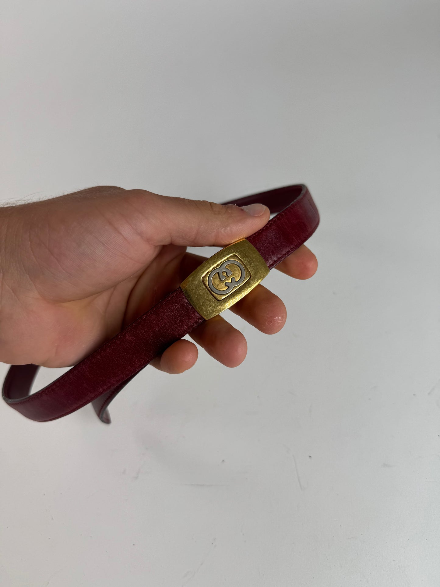 Vintage Gucci Leather belt burgundy