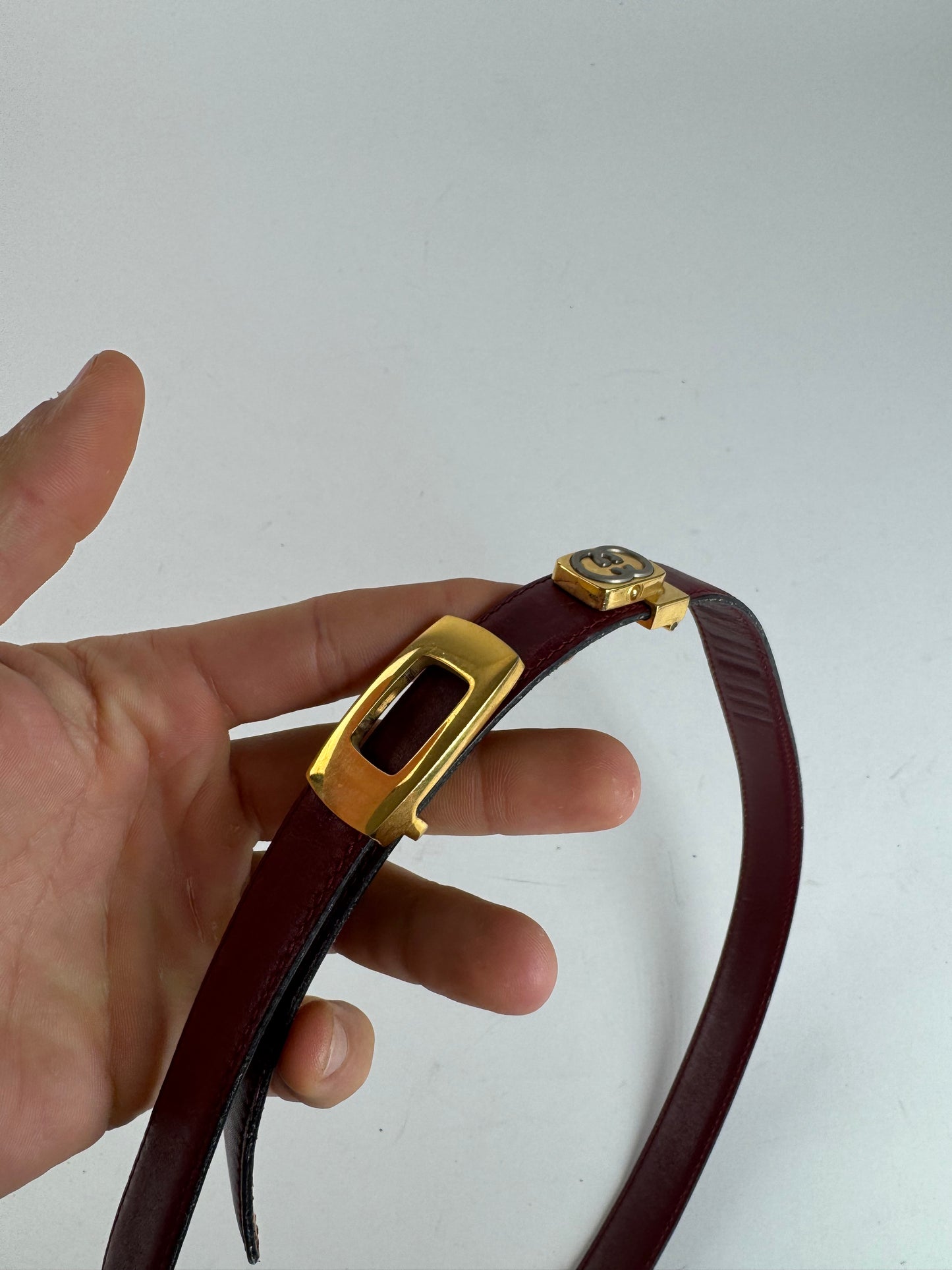 Vintage Gucci Leather belt burgundy
