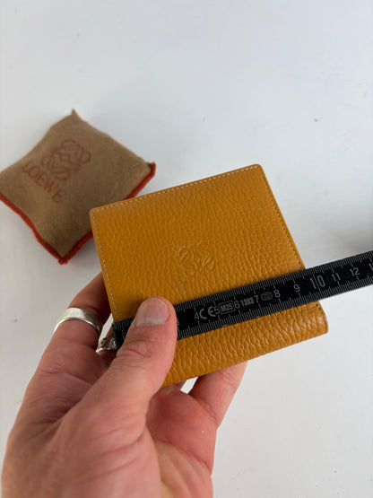 Vintage Loewe Textured Leather Bifold Wallet Late 1990s Yellow