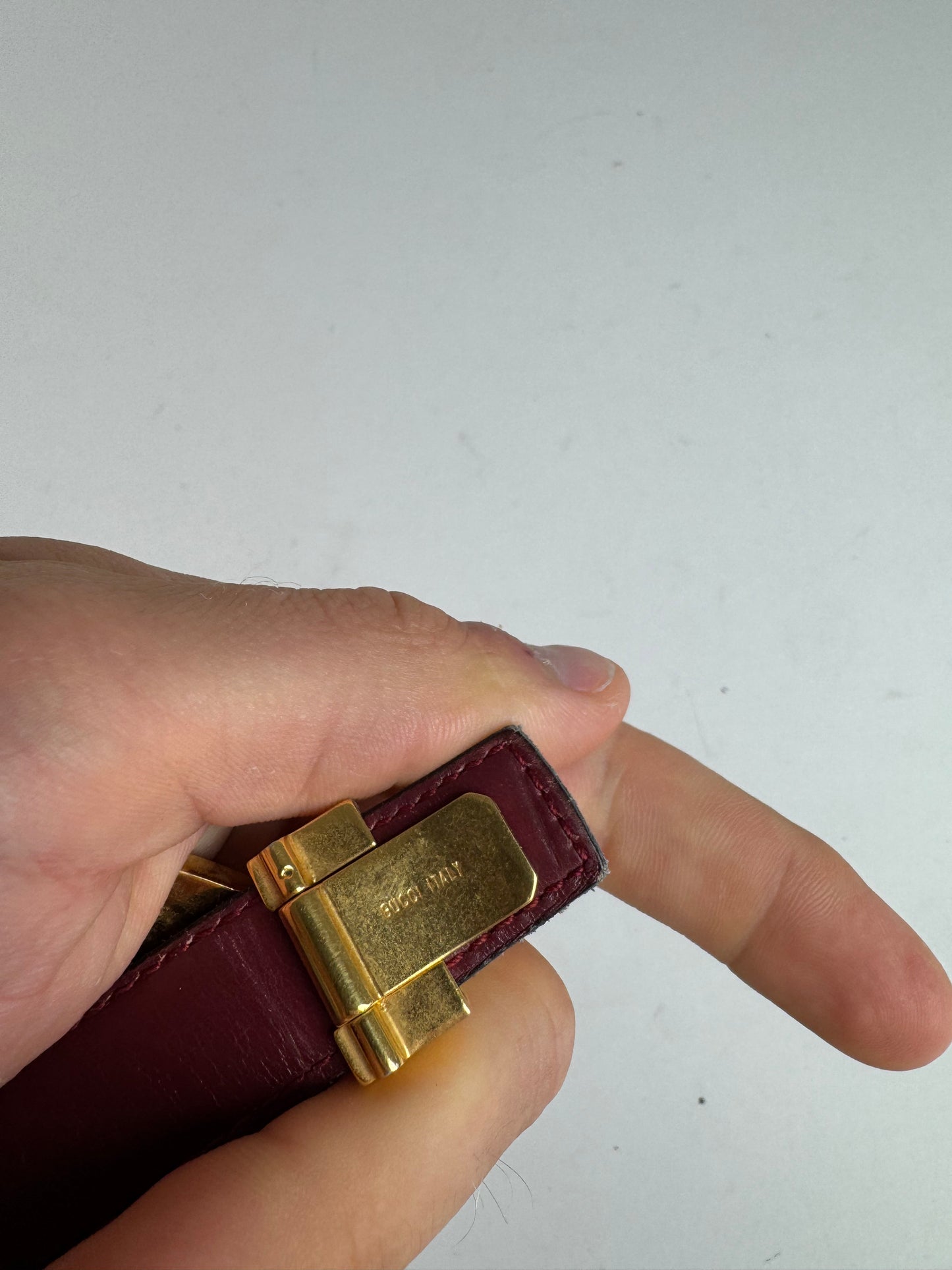 Vintage Gucci Leather belt burgundy