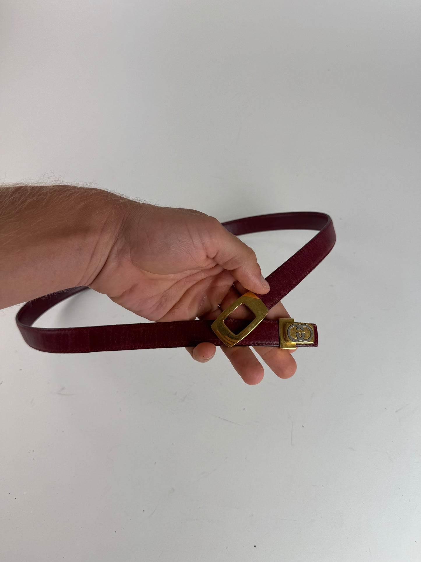 Vintage Gucci Leather belt burgundy