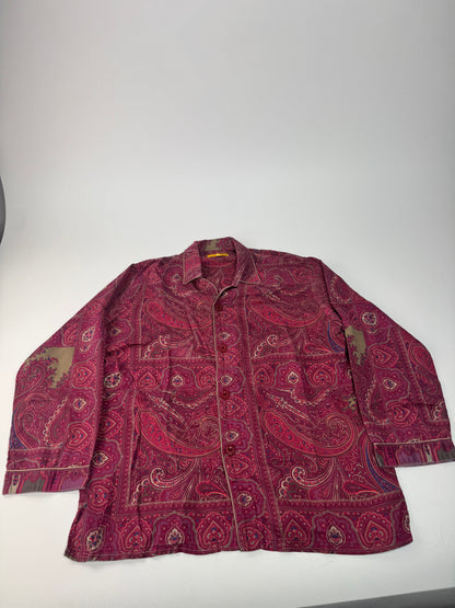 Vintage Etro Paisley Monogram Twin Set Purple L