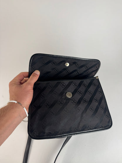 Vintage Balenciaga Monogram Crossbody Bag black