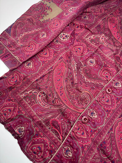 Vintage Etro Paisley Monogram Twin Set Purple L